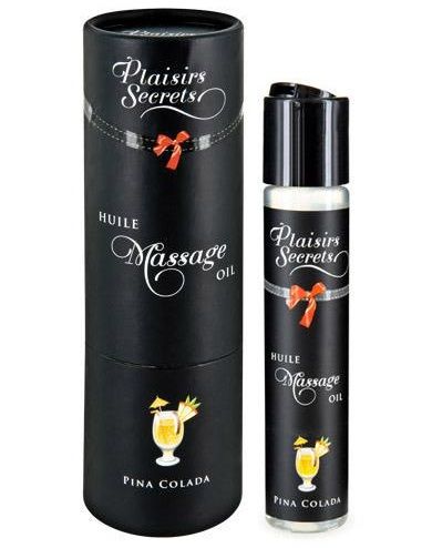 Массажное масло с ароматом пина колады Huile de Massage Gourmande Pina Colada - 59 мл. - Plaisir Secret - купить с доставкой в Балаково