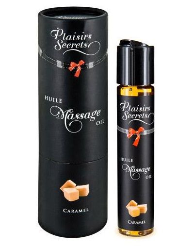Массажное масло с ароматом карамели Huile de Massage Gourmande Caramel - 59 мл. - Plaisir Secret - купить с доставкой в Балаково