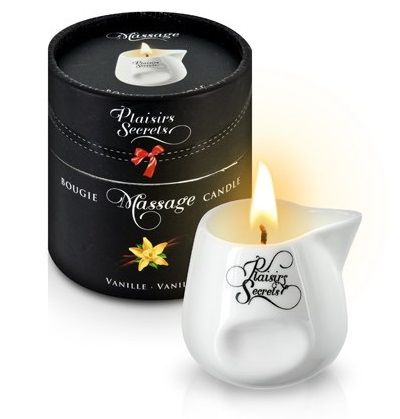 Массажная свеча с ароматом ванили Bougie Massage Gourmande Vanille - 80 мл. - Plaisir Secret - купить с доставкой в Балаково