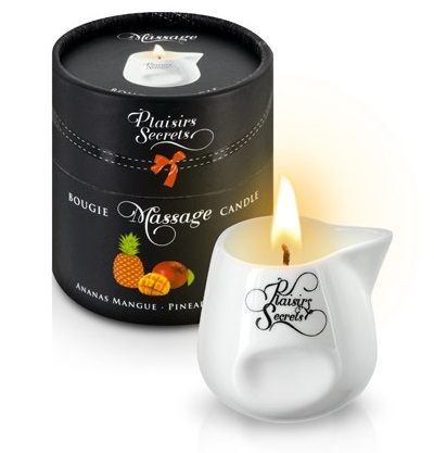 Массажная свеча с ароматом манго и ананаса Bougie de Massage Ananas Mangue - 80 мл. - Plaisir Secret - купить с доставкой в Балаково