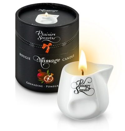 Массажная свеча с ароматом граната Bougie de Massage Gourmande Grenadine - 80 мл. - Plaisir Secret - купить с доставкой в Балаково