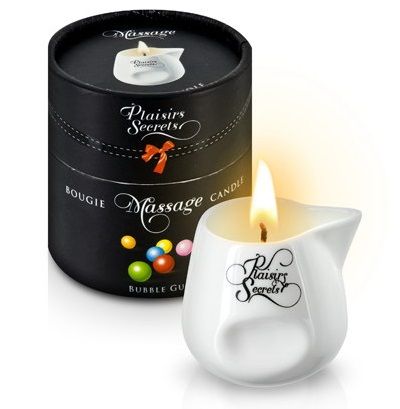 Массажная свеча с ароматом бубль-гума Bougie de Massage Gourmande Bubble Gum - 80 мл. - Plaisir Secret - купить с доставкой в Балаково