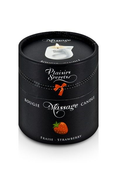 Массажная свеча с ароматом клубники Bougie de Massage Gourmande Fraise - 80 мл. - Plaisir Secret - купить с доставкой в Балаково