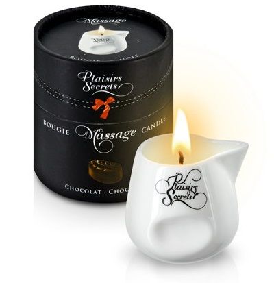 Массажная свеча с ароматом шоколада Bougie de Massage Gourmande Chocolat - 80 мл. - Plaisir Secret - купить с доставкой в Балаково