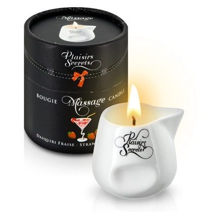 Массажная свеча с ароматом клубничного дайкири Bougie de Massage Daikiri Fraise - 80 мл. - Plaisir Secret - купить с доставкой в Балаково
