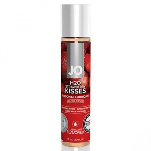 Смазка с ароматом клубники JO Flavored Strawberry Kiss - 30 мл. - System JO - купить с доставкой в Балаково