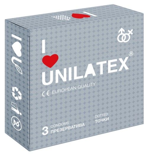 Презервативы с точками Unilatex Dotted - 3 шт. - Unilatex - купить с доставкой в Балаково