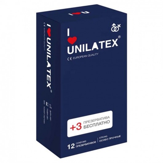 Ультрапрочные презервативы Unilatex Extra Strong - 12 шт. + 3 шт. в подарок - Unilatex - купить с доставкой в Балаково