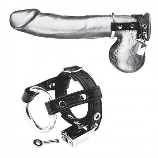 Утяжка на пенис на замочке Duo Cock And Ball Lock - BlueLine - купить с доставкой в Балаково