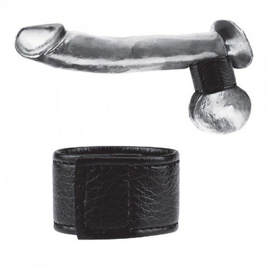 Чёрная утяжка на мошонку 1  Velcro Ball Stretcher - BlueLine - купить с доставкой в Балаково