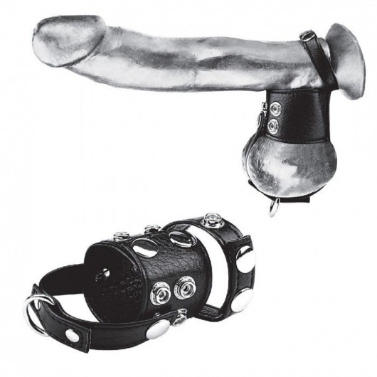 Утяжка на пенис и мошонку Cock Ring With 1.5  Ball Stretcher And Optional Weight Ring - BlueLine - купить с доставкой в Балаково