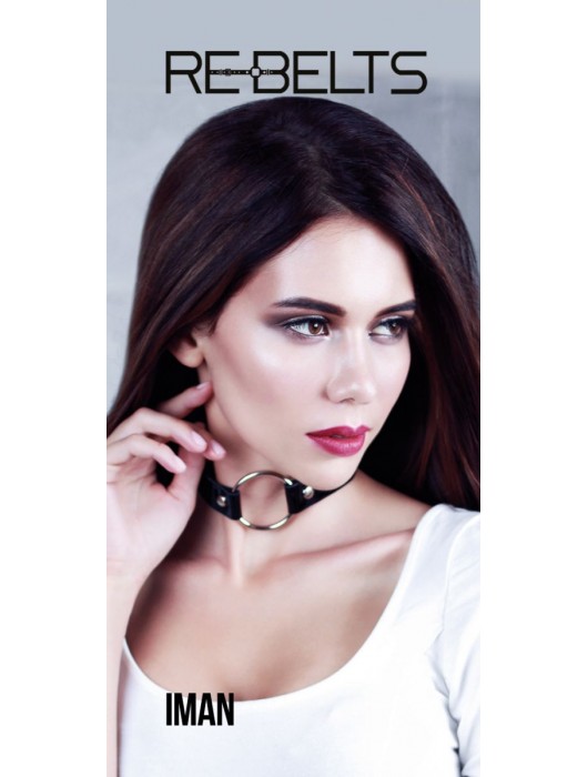 Чёрный чокер-кляп Iman Black - Rebelts - купить с доставкой в Балаково