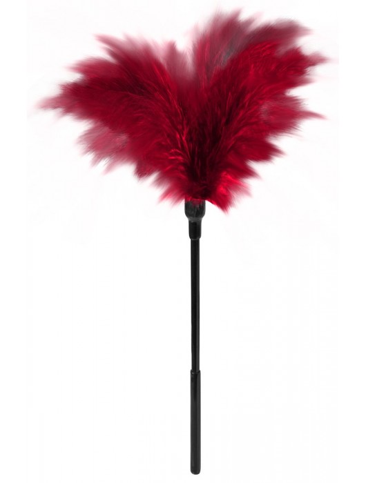 Пластиковая метелочка с красными пёрышками Small Feather Tickler - 32 см. - Blush Novelties - купить с доставкой в Балаково
