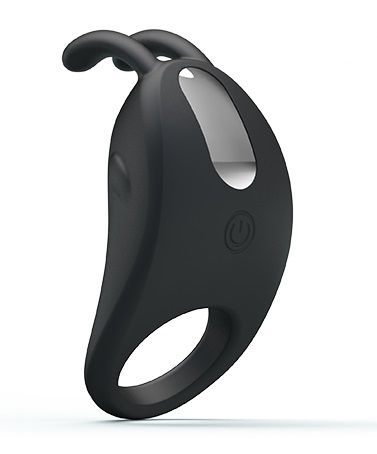 Чёрное эрекционное кольцо с вибрацией Rabbit Vibrator - Baile - в Балаково купить с доставкой