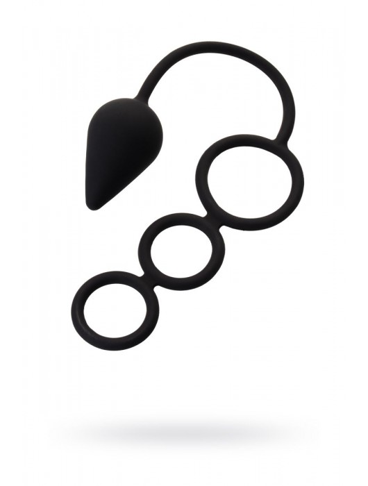 Тройное эрекционное кольцо с анальным хвостом Drop M-size - Erotist Adult Toys - в Балаково купить с доставкой