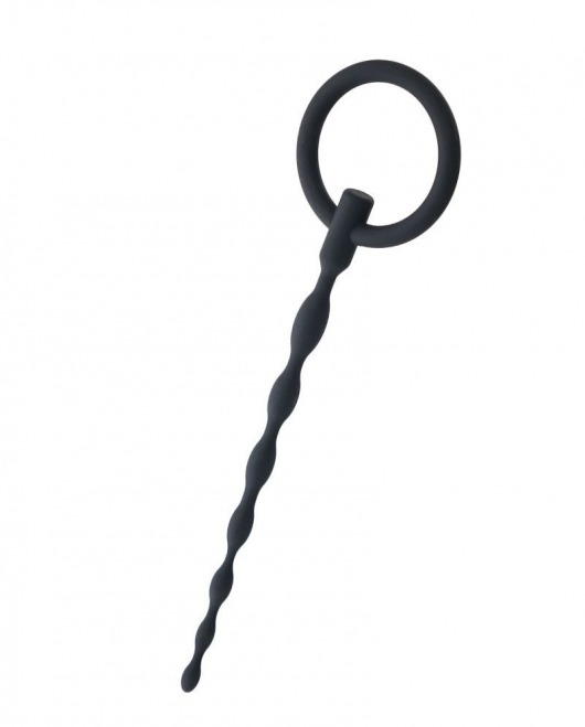 Чёрный уретральный плаг с кольцом - ToyFa - купить с доставкой в Балаково