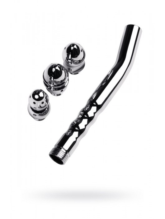 Металлический анальный душ с тремя насадками - ToyFa - купить с доставкой в Балаково