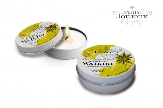 Массажная свеча Petits Joujoux Waikiki Beach с ароматом кокоса и ананаса - 33 гр. - MyStim - купить с доставкой в Балаково