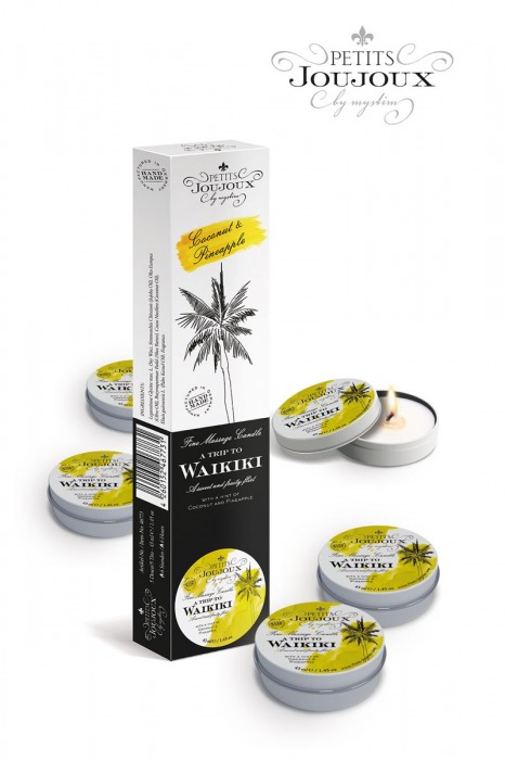 Набор из 5 свечей Petits Joujoux Waikiki Beach с ароматом кокоса и ананаса - MyStim - купить с доставкой в Балаково