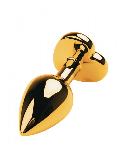 Золотистая анальная пробка с кристаллом-сердцем - 7,5 см. - ToyFa - купить с доставкой в Балаково