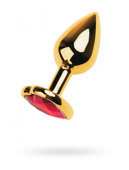 Золотистая анальная пробка с кристаллом-сердцем - 7,5 см. - ToyFa - купить с доставкой в Балаково