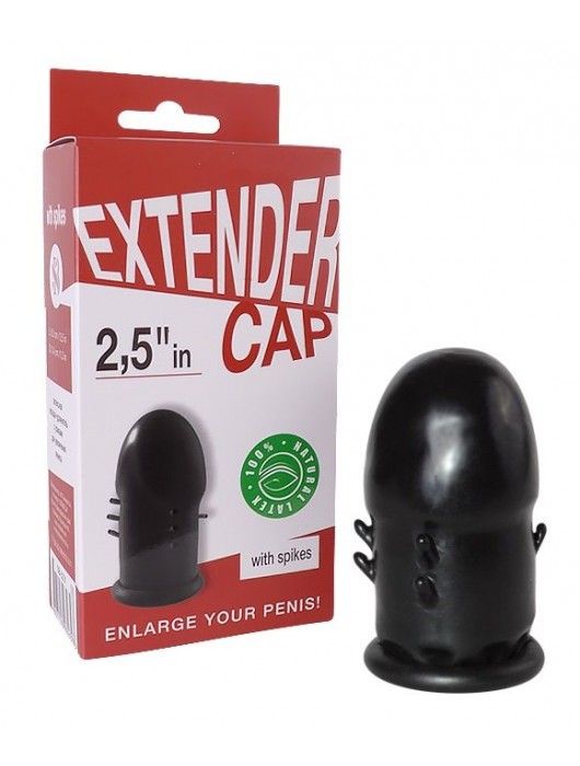 Чёрный латексный удлинитель пениса 2.5 in с шипиками - Sitabella - в Балаково купить с доставкой