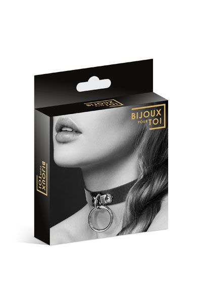 Узенький ошейник из полиуретана с кольцом - Bijoux Pour Toi - купить с доставкой в Балаково