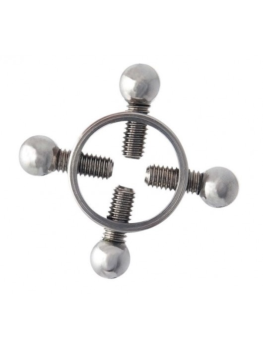 Серебристые зажимы для сосков на винтах - ToyFa - купить с доставкой в Балаково