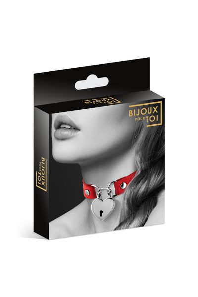Красный чокер с замком в форме сердца - Bijoux Pour Toi - купить с доставкой в Балаково