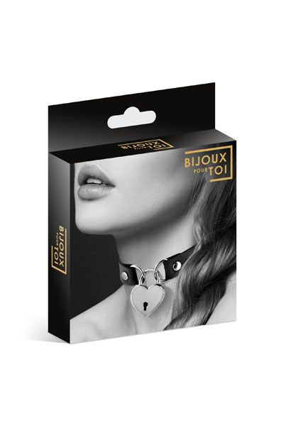 Черный чокер с замком в форме сердца - Bijoux Pour Toi - купить с доставкой в Балаково