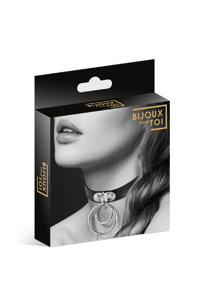 Черный чокер с двумя кольцами - Bijoux Pour Toi - купить с доставкой в Балаково