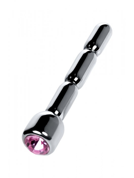Серебристый уретральный плаг со стразом - 7 см. - ToyFa - купить с доставкой в Балаково