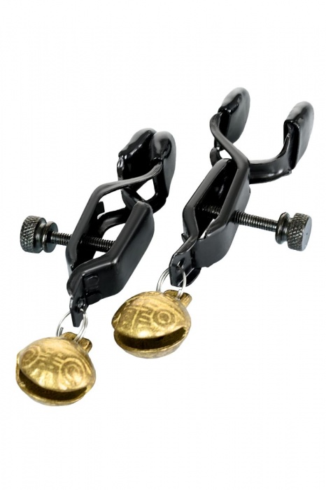 Черно-золотистые зажимы для сосков TOYFA Theatre - ToyFa - купить с доставкой в Балаково