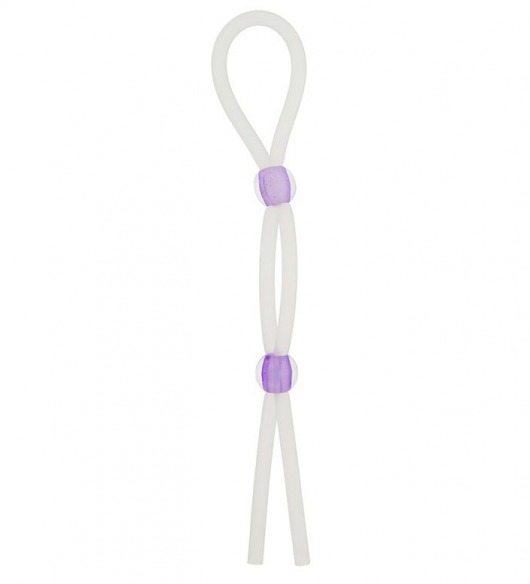 Прозрачное эрекционное кольцо-лассо SILICONE LASSO COCK RING DUAL BEADS - NMC - в Балаково купить с доставкой