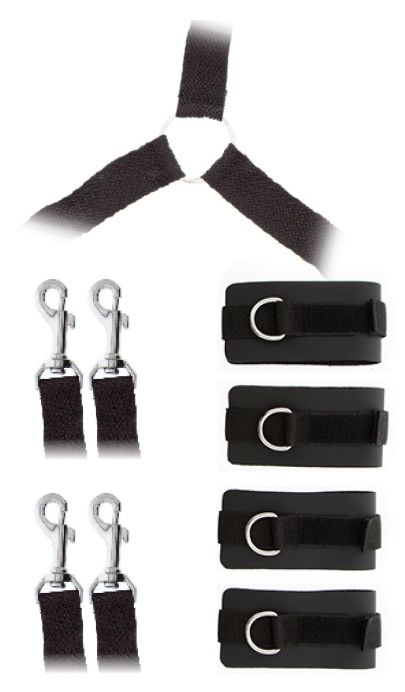Комплект наручников и поножей LUXURIOUS BED RESTRAINT CUFF SET - Blush Novelties - купить с доставкой в Балаково