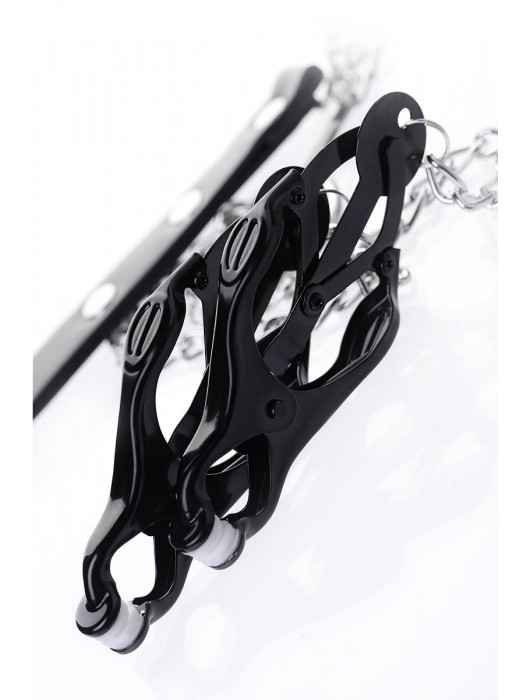 Черно-серебристые зажимы для сосков с кольцом для пениса TOYFA Metal - ToyFa - купить с доставкой в Балаково