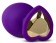 Фиолетовая анальная пробка Bling Plug Large с золотистым стразом - 9,5 см. - Blush Novelties - купить с доставкой в Балаково