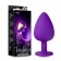 Фиолетовая анальная пробка Bling Plug Large с золотистым стразом - 9,5 см. - Blush Novelties - купить с доставкой в Балаково