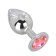 Большой стальной плаг с розовым кристаллом Pink Bubble Gum - 9,5 см. - Erotic Fantasy - купить с доставкой в Балаково
